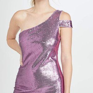 Likely Dress- Toscano One Shoulder Cutout Sequin Dress Size 14